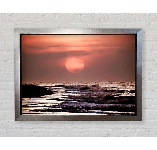 Pink Sunset Ocean Framed Print Bright Star Size: 84.1cm H x 118.9cm W on Productcaster.