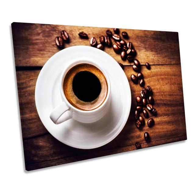 Coffee Cup Cafe Kitchen - Wrapped Canvas Print Ebern Designs Size: 91.4cm H x 137.2cm W x 4cm D on Productcaster.