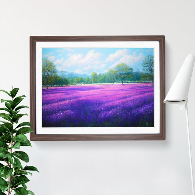 Stimulating Bluebell Field - Picture Frame Painting Lily Manor Frame Colour: Walnut, Size: 25cm H x 34cm W x 2cm D on Productcaster.