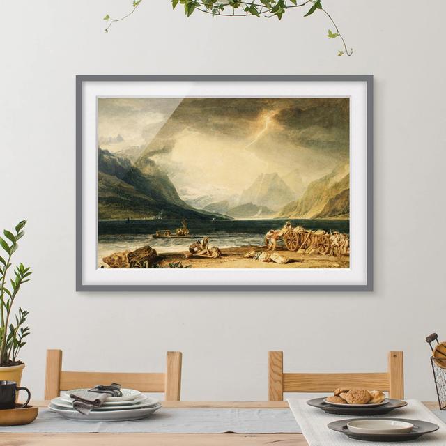 'Lake of Thun' by William Turner - Picture Frame Art Print on Paper East Urban Home Frame Options: Matt grey, Size: 70cm H x 100cm W on Productcaster.