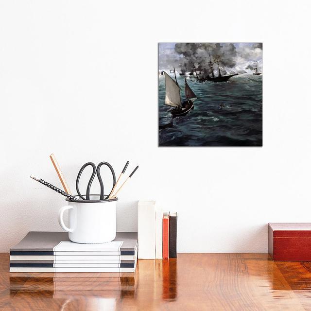 The Battle Of The USS Kearsarge & CSS Alabama by Edouard Manet - Wrapped Canvas Painting Breakwater Bay on Productcaster.