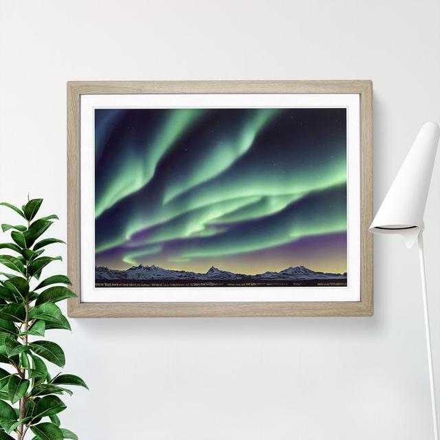 Spirited Northern Lights - Single Picture Frame Print Alpen Home Frame Colour: Oak Framed, Size: 46cm H x 64cm W x 2cm D on Productcaster.