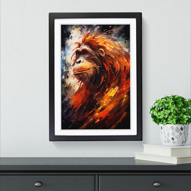 Orangutan Abstract - Single Picture Frame Print on Wood Big Box Art Frame Colour: Black Framed, Size: 34cm H x 25cm W x 2cm D on Productcaster.