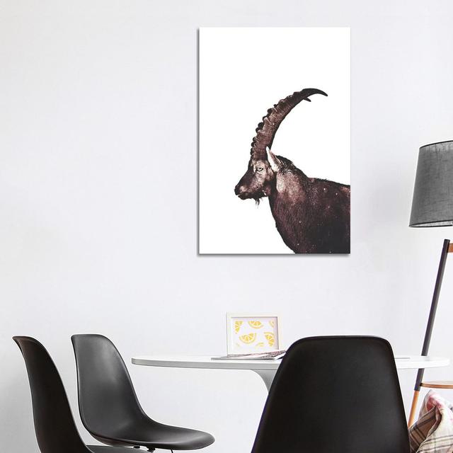 Capricorn in Snow by Monika Strigel - Wrapped Canvas Graphic Art Natur Pur Size: 101.6cm H x 66.04cm W x 1.91cm D on Productcaster.