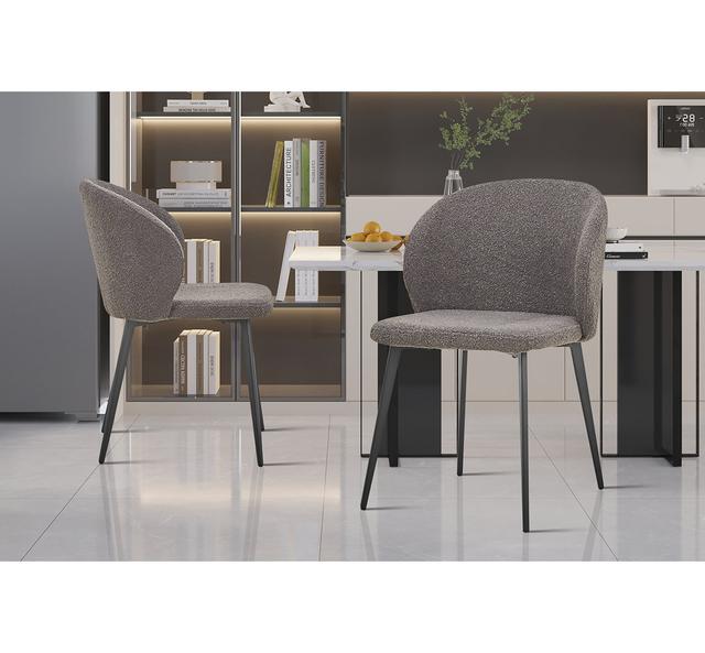 Shakia Tufted Polyester Wingback Dining Chair (Set of 2) Norden Home Colour: Grey on Productcaster.