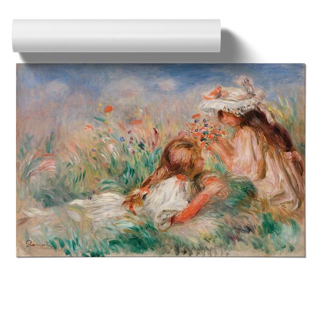 Girls in the Grass by Pierre-Auguste Renoir - Unframed Painting East Urban Home Size: 21cm H x 30cm W x 0.1cm D on Productcaster.