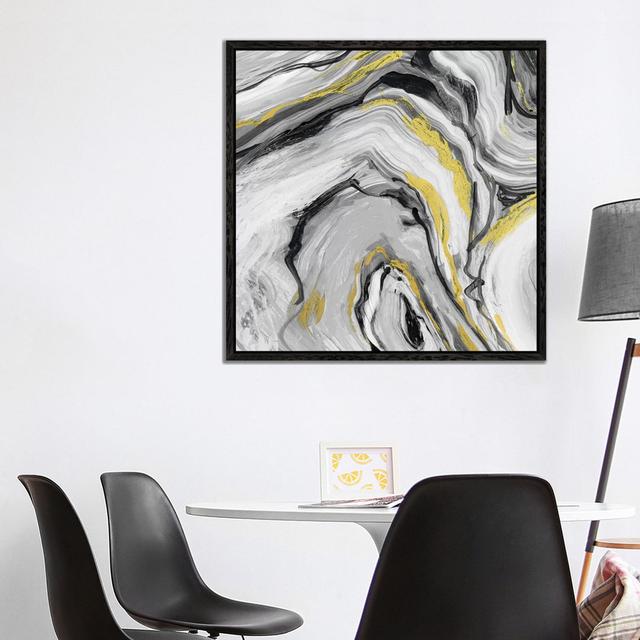 Bold Agate II by Carol Robinson - Graphic Art Print on Canvas Ebern Designs Format: Black Framed, Size: 93.98cm H x 93.98cm W x 3.81cm D on Productcaster.