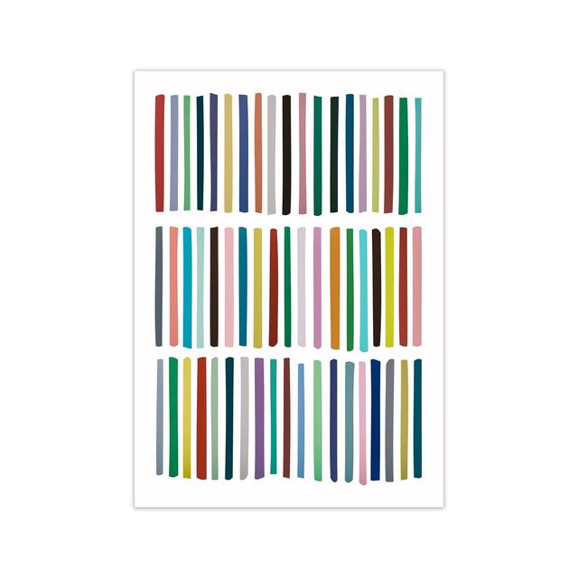 Scandinavian Multicolour Lines Original - Print Norden Home Frame Option: No Frame, Size: 84cm H x 59cm W x 1cm D on Productcaster.