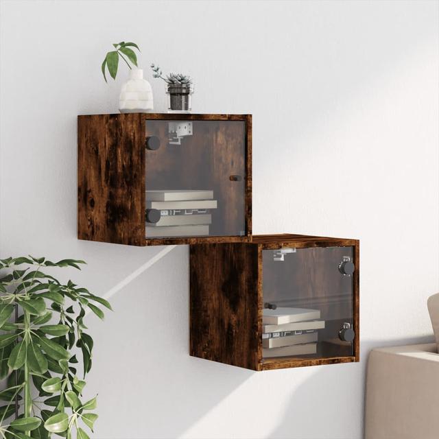 Masir Manufactured Wood Bedside Table (Set of 2) 17 Stories Colour: Smoked Oak on Productcaster.