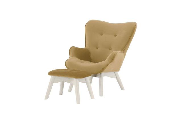 Kindersessel Batson mit Hocker Mercer41 Farbe: Beige/Weiß on Productcaster.