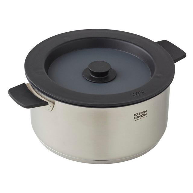 Kuhn Rikon Smart & Compact Space-Saving Stackable Induction Safe Casserole Pot Kuhn Rikon Size: 24cm, Capacity: 5L on Productcaster.