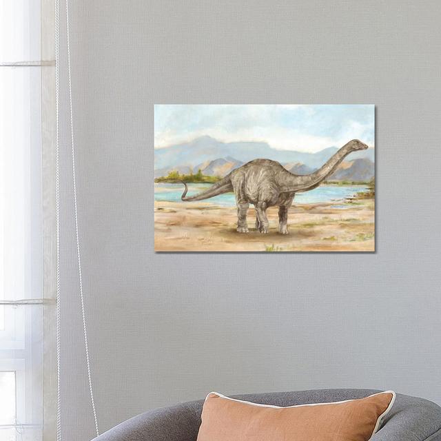 Dinosaur Illustration V by Ethan Harper - Wrapped Canvas Graphic Art Happy Larry Size: 45.72cm H x 66.04cm W x 1.9cm D on Productcaster.