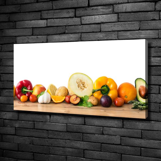 Fruits And Vegetables - Print Ebern Designs Format: Canvas, Size: 50cm H x 100cm W x 2cm D on Productcaster.