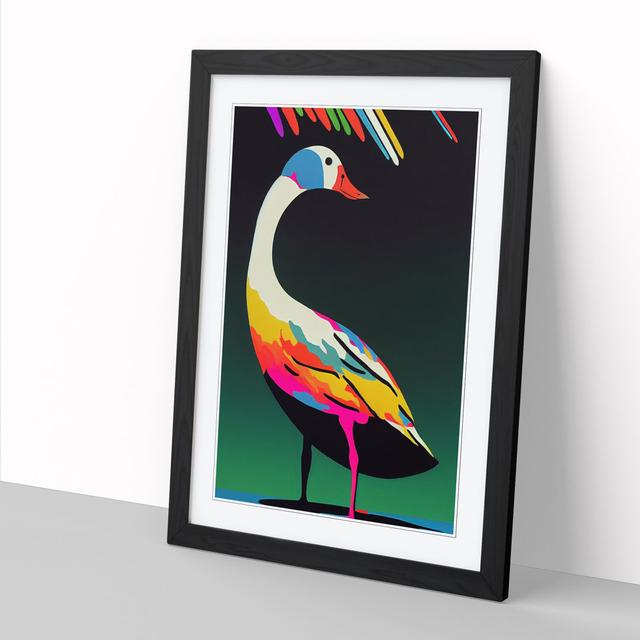 Goose Painting Pop Art - Picture Frame Graphic Art Big Box Art Frame Colour: Walnut, Size: 46cm H x 34cm W x 2cm D on Productcaster.