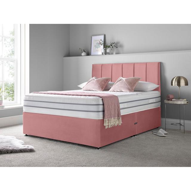 Marichal Divan Bed Set Fairmont Park Colour: Pink, Size: Double (4'6), Storage Type: Foot-end Drawers on Productcaster.