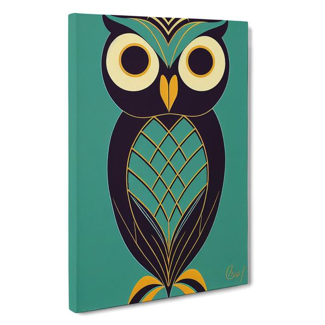 Owl In Technicolour No.2 Abstract - Wrapped Canvas Print Alpen Home Size: 76cm H x 50cm W x 3cm D on Productcaster.