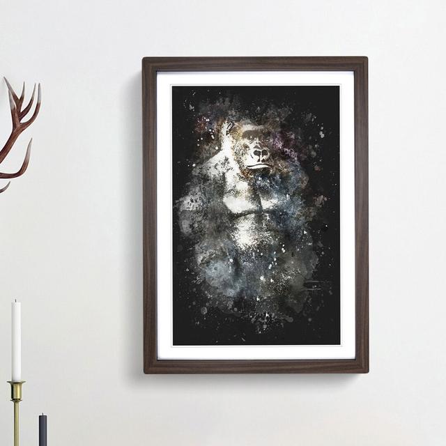 The Silverback Gorilla - Picture Frame Painting Print on MDF East Urban Home Size: 87cm H x 62cm W x 2cm D, Frame Option: Walnut Framed on Productcaster.