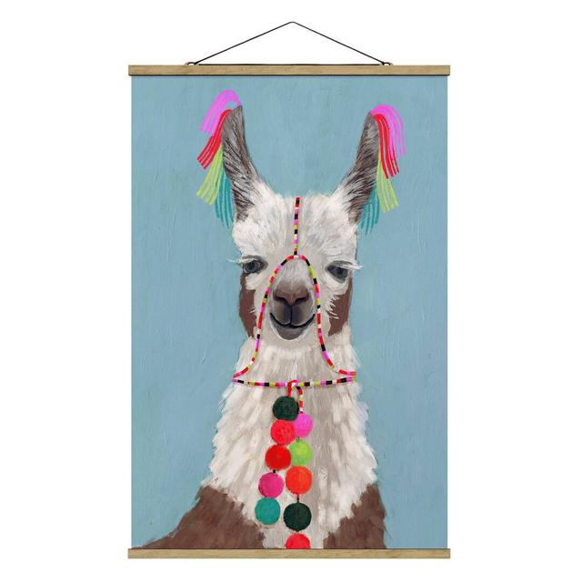 Stoffbild Llama with Jewellery III Bloomsbury Market Größe: 150 cm H x 100 cm B x 0,3 cm T on Productcaster.