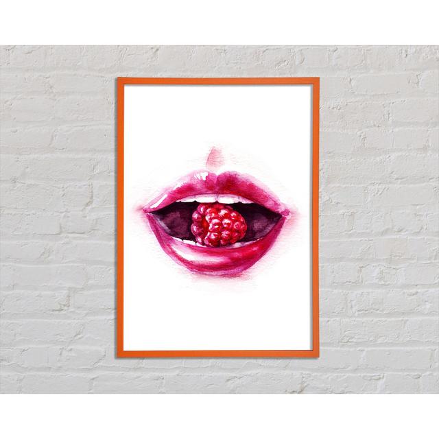 Anilyn Raspberry Lips - Single Picture Frame Art Prints Canora Grey Size: 42cm H x 29.7cm W x 2cm D on Productcaster.