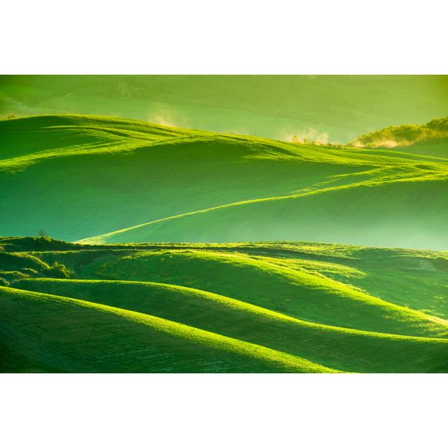 Waves Hills, Rolling Hills, Minimalistic Landscape - Wrapped Canvas Photograph Ebern Designs Size: 30cm H x 46cm W on Productcaster.