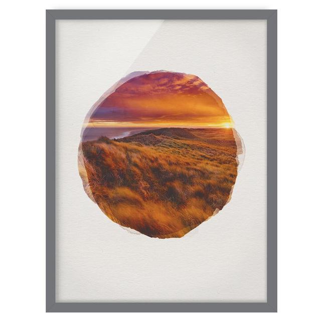 Sunrise on the Beach on Sylt - Picture Frame Graphic Art Gracie Oaks Size: 40cm H x 30cm W x 2cm D, Frame Option: Grey Framed on Productcaster.