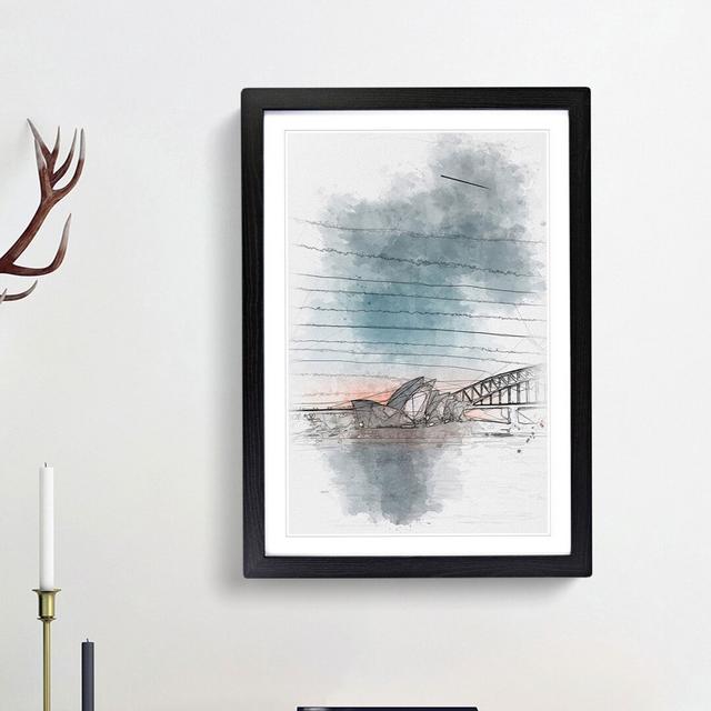 Sydney Opera House in Australia Abstract - Picture Frame Painting Print East Urban Home Size: 63cm H x 45cm W x 2cm D, Frame Option: Black Framed on Productcaster.