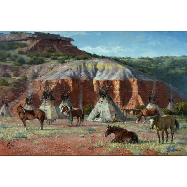 Camp Of The Comanche by Jack Sorenson - Wrapped Canvas Painting Gracie Oaks Size: 81cm H x 122cm W on Productcaster.