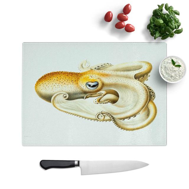 Tempered Glass Velodona Octopus by Carl Chun Chopping Board East Urban Home Size: 39 cm W x 28.5 cm L on Productcaster.