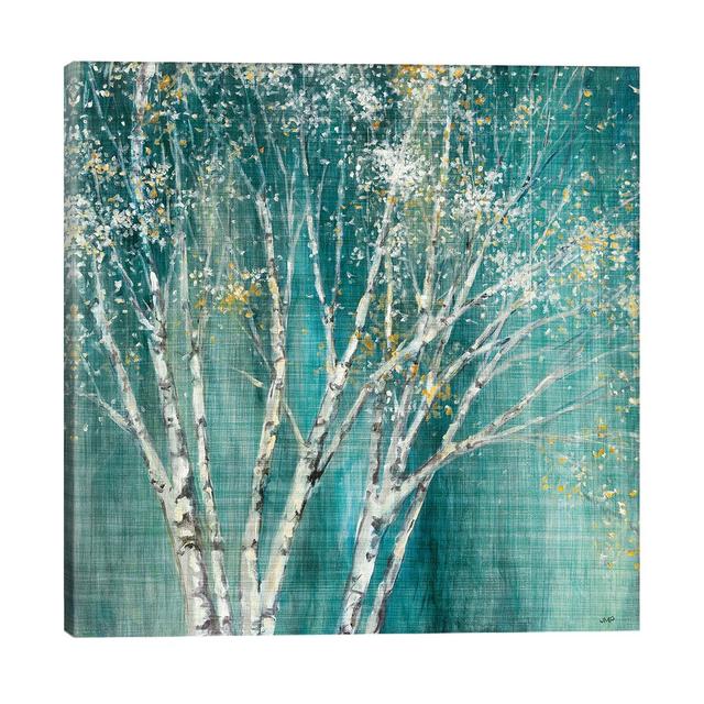 'Blue Birch Flipped' Graphic Art on Wrapped Canvas Union Rustic Size: 66.04cm H x 66.04cm W x 3.81cm D on Productcaster.