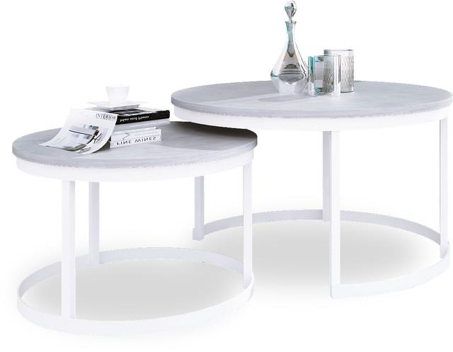 Neithan Coffee Table Ebern Designs Table Base Colour: White, Table Top Colour: White on Productcaster.