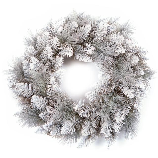 50cm Silver Tip Wreath The Seasonal Aisle on Productcaster.