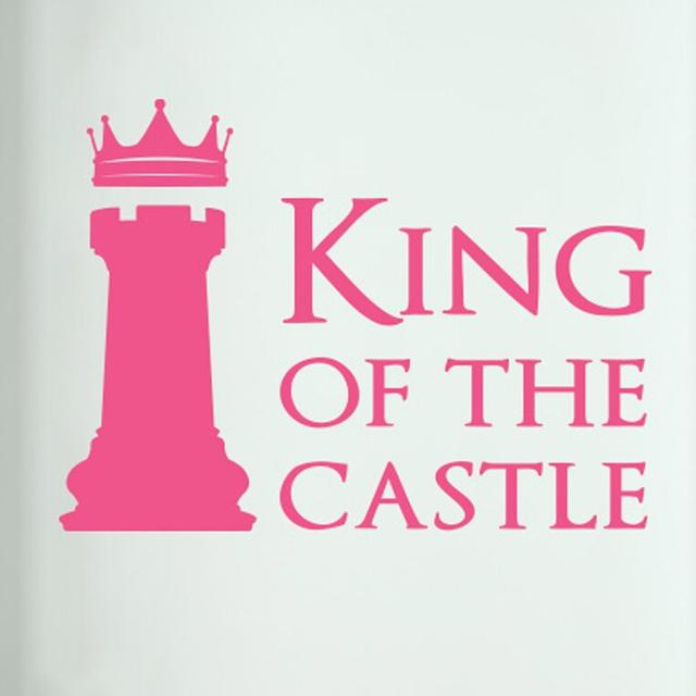 King of the Castle Chess Piece Door Room Wall Sticker Maturi Colour: Pink on Productcaster.