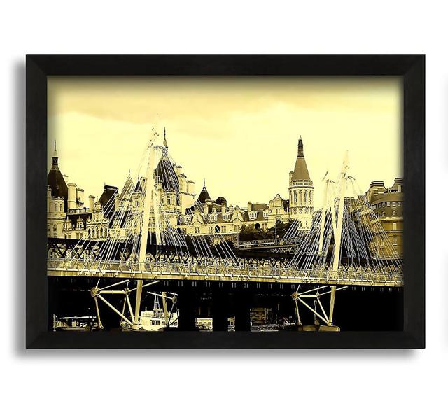 Tower Bridge London Sepia - Picture Frame Graphic Art in Canvas Ebern Designs Size: 30cm H x 42cm W x 10cm D on Productcaster.