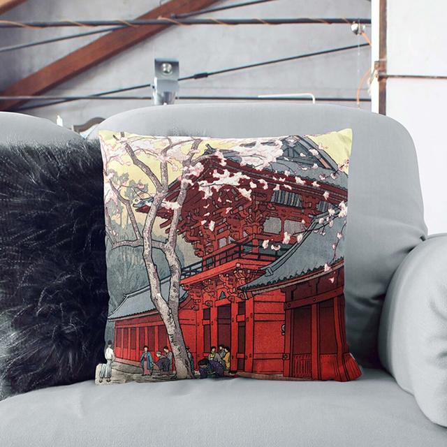 Hie Shrine by Toshi Yoshida Cushion with Filling East Urban Home Backing Colour: White, Size: 55cm H x 55cm W x 20cm D on Productcaster.