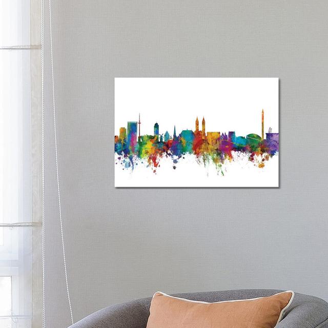 Bremen, Germany Skyline by Michael Tompsett - Wrapped Canvas Gallery-Wrapped Canvas Giclée Latitude Run Size: 45.72cm H x 66.04cm W x 3.81cm D on Productcaster.