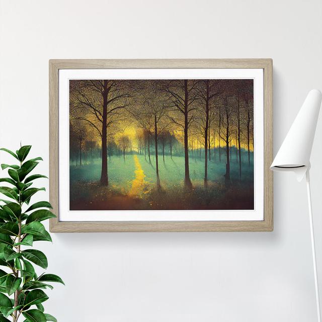 Magical Bluebell Field - Single Picture Frame Painting Marlow Home Co. Size: 25cm H x 34cm W x 2cm D, Frame Colour: Oak on Productcaster.