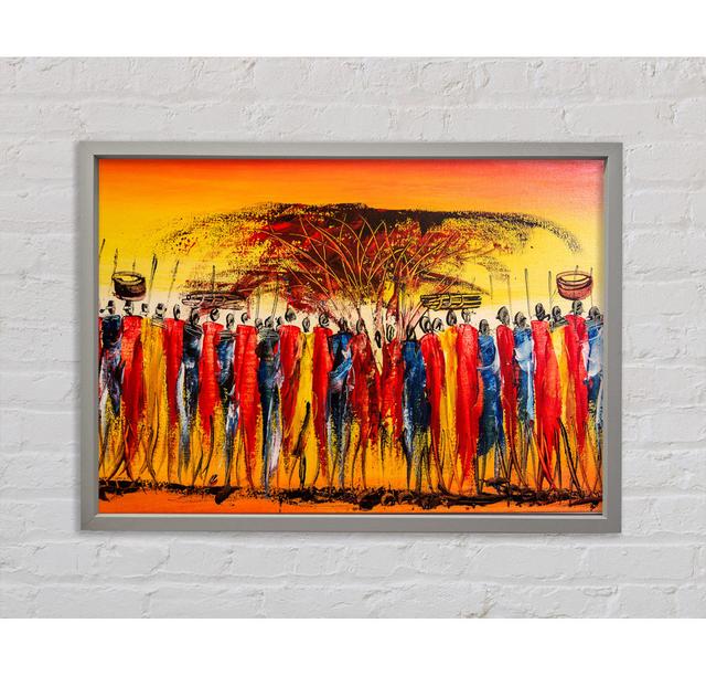 African Tribal Art 15 - Single Picture Frame Art Prints on Canvas Bright Star Size: 84.1cm H x 118.9cm W x 3.3cm D on Productcaster.