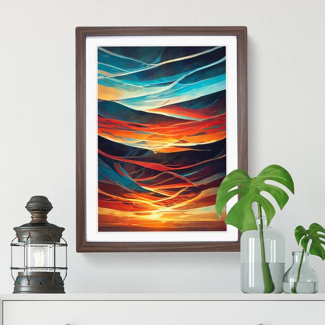 Sunset No.3 - Single Picture Frame Print Metro Lane Size: 34cm H x 25cm W x 2cm D, Frame Colour: Walnut on Productcaster.