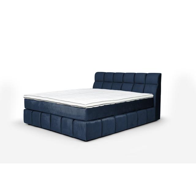 Boxspringbett Downtown BXB COTTA Farbe: Dunkelblau, Komfortniveau der Matratze: H2: Bis ca. 60 kg/H2: Bis ca. 80 kg, Größe: 180 x 200 cm on Productcaster.