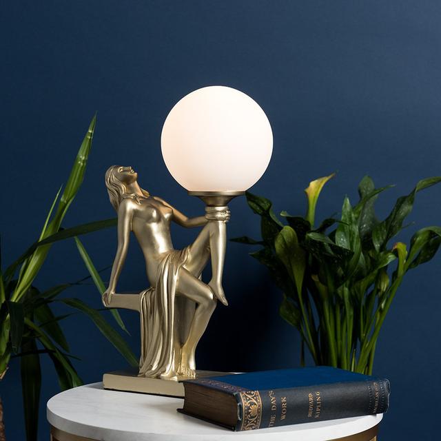 Clawson 37cm Table Lamp Happy Larry Bulb Included: No, Finish: Gold on Productcaster.