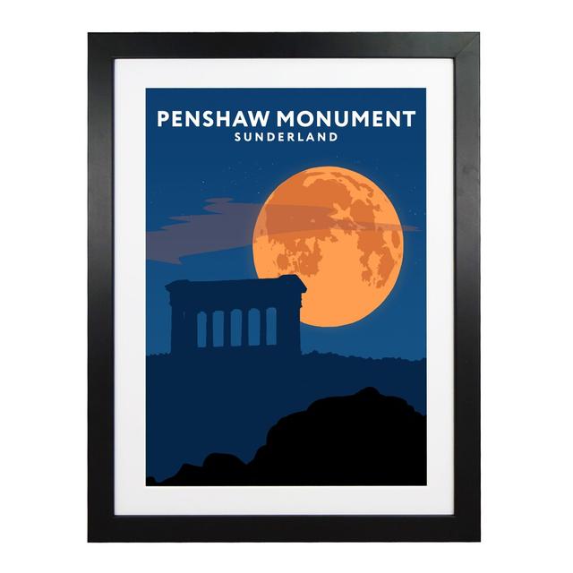 'Penshaw Monument Night' Graphic Art East Urban Home Format: Black Wood Frame, Size: 54 cm H x 44 cm W x 2.2 cm D on Productcaster.