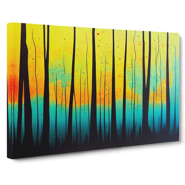 Spring Forest Paint Splash Vol.2 Abstract - Wrapped Canvas Print Alpen Home Size: 35cm H x 50cm W x 3cm D on Productcaster.