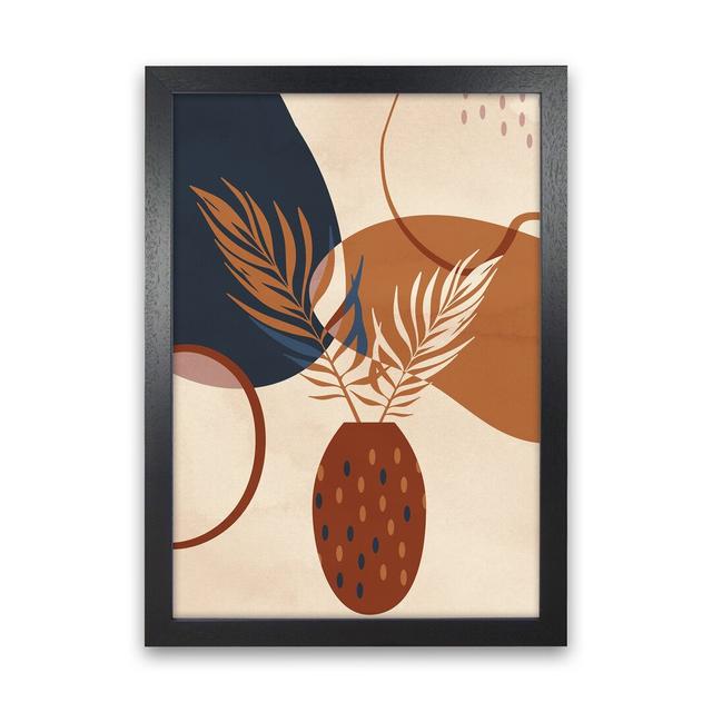 Mid Century Vase - Print 17 Stories Frame Option: Black Framed, Size: 63cm H x 46cm W x 3cm D on Productcaster.