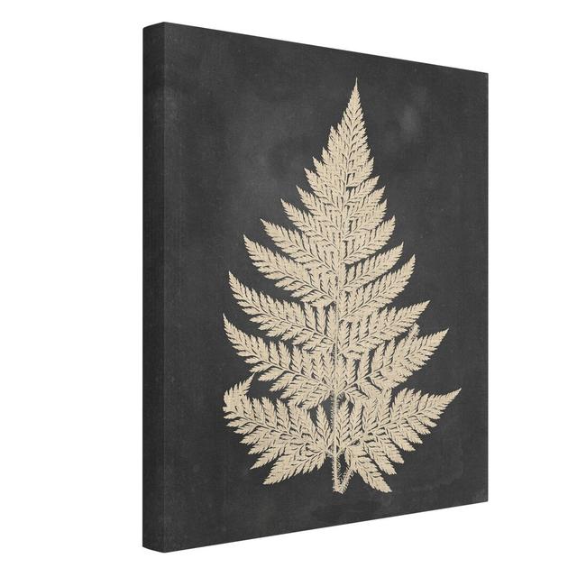 Fern with a Linen Structure - Wrapped Canvas Graphic Art Bay Isle Home Format: 260g/m² Canvas, Size: 160cm H x 120cm W on Productcaster.