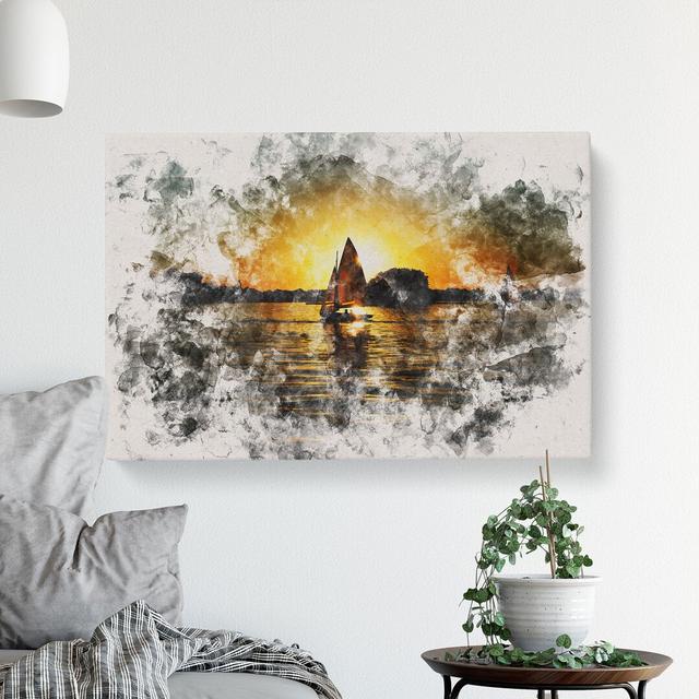 Sailing Boat Vol.4 - Wrapped Canvas Print East Urban Home Size: 50cm H x 76cm W x 3cm D on Productcaster.