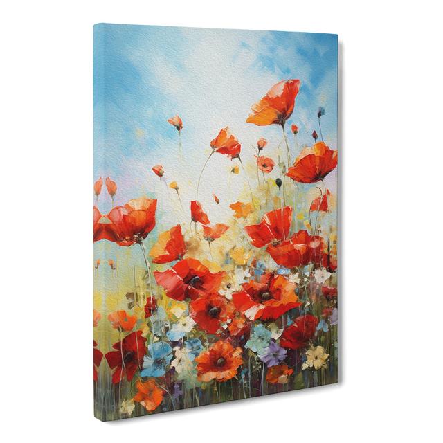 Poppy Field Action - No Frame Art Prints Marlow Home Co. Size: 76cm H x 50cm W x 3cm D on Productcaster.