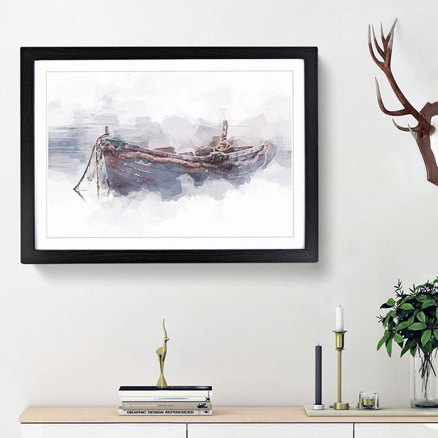 Stranded Boat in the Mist in Abstract - Picture Frame Graphic Art Print East Urban Home Size: 27cm H x 36cm W x 2cm D, Frame Option: Black Framed on Productcaster.