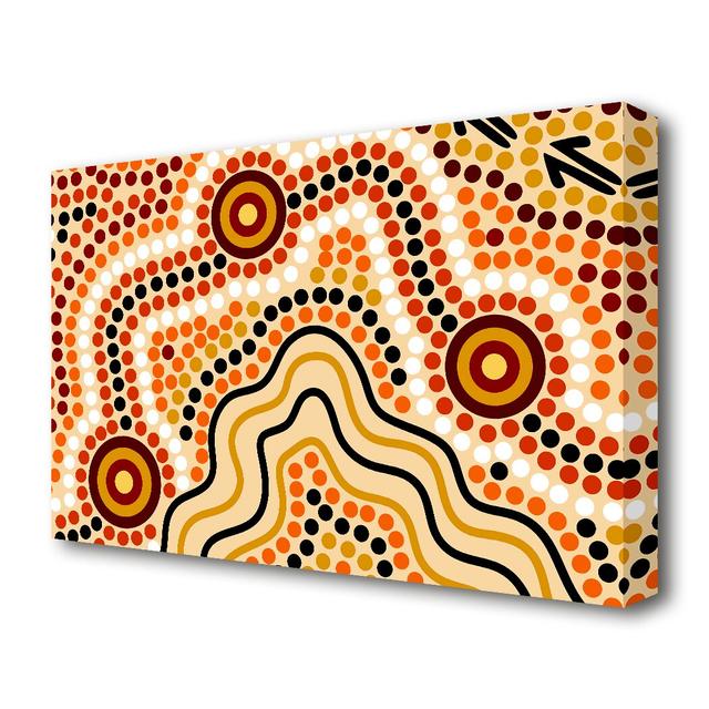 Aboriginal Australian Sands Ethnic - Wrapped Canvas Graphic Art Print East Urban Home Size: 81.3 cm H x 121.9 cm W on Productcaster.