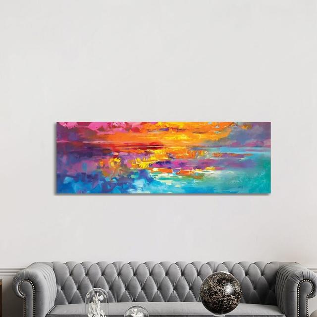 Spectrum Sunrise - Panoramic Print on Canvas Highland Dunes Size: 50.8cm H x 152.4cm W x 1.91cm D, Format: Wrapped Canvas on Productcaster.