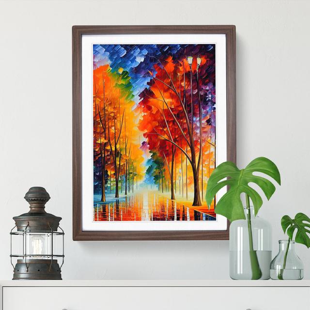 Forest Woodland In Colour No.5 - Single Picture Frame Painting Marlow Home Co. Frame Colour: Walnut, Size: 34cm H x 25cm W x 2cm D on Productcaster.